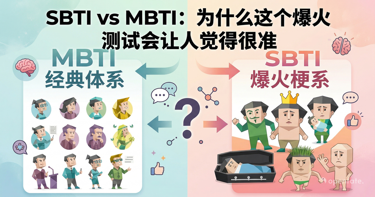 Concept illustration comparing SBTI and MBTI