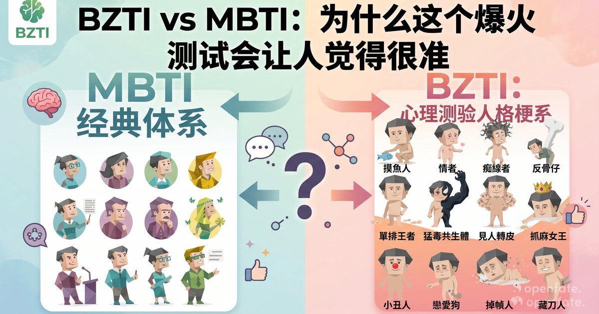 BZTI, SBTI, MBTI의 삼자 비교