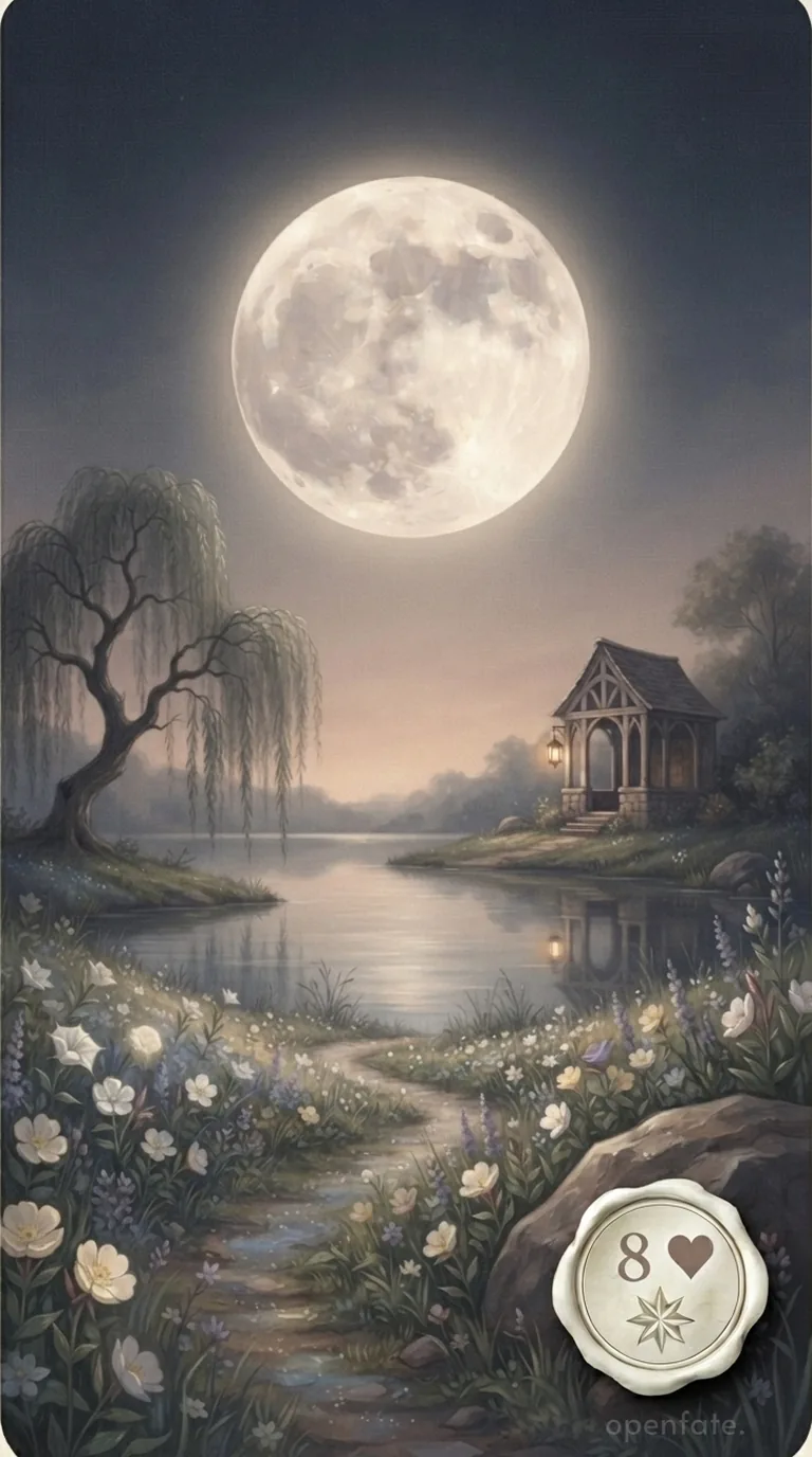 AstralNex illustration of Lenormand card 32, Moon